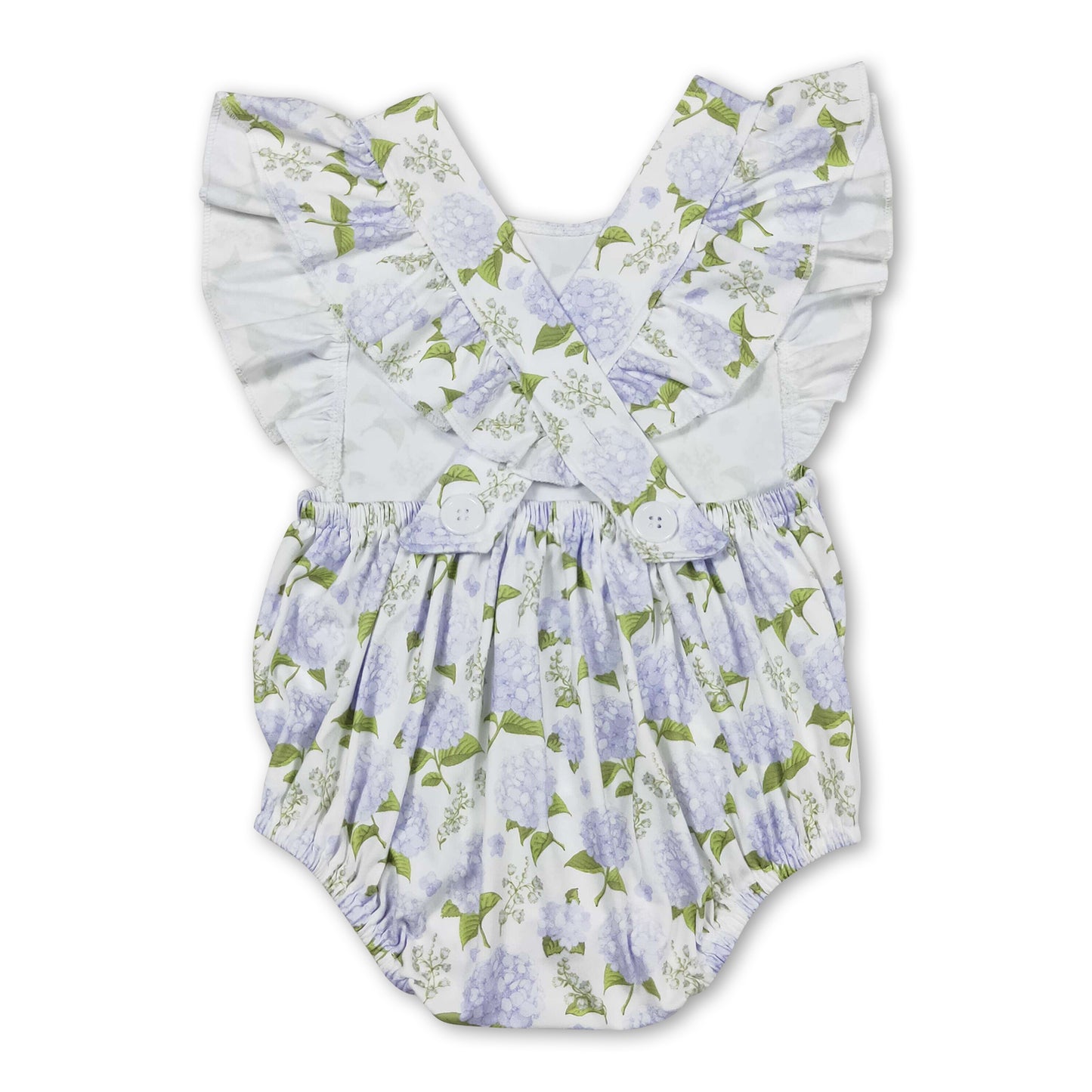 Flutter sleeves floral baby girls spring summer romper