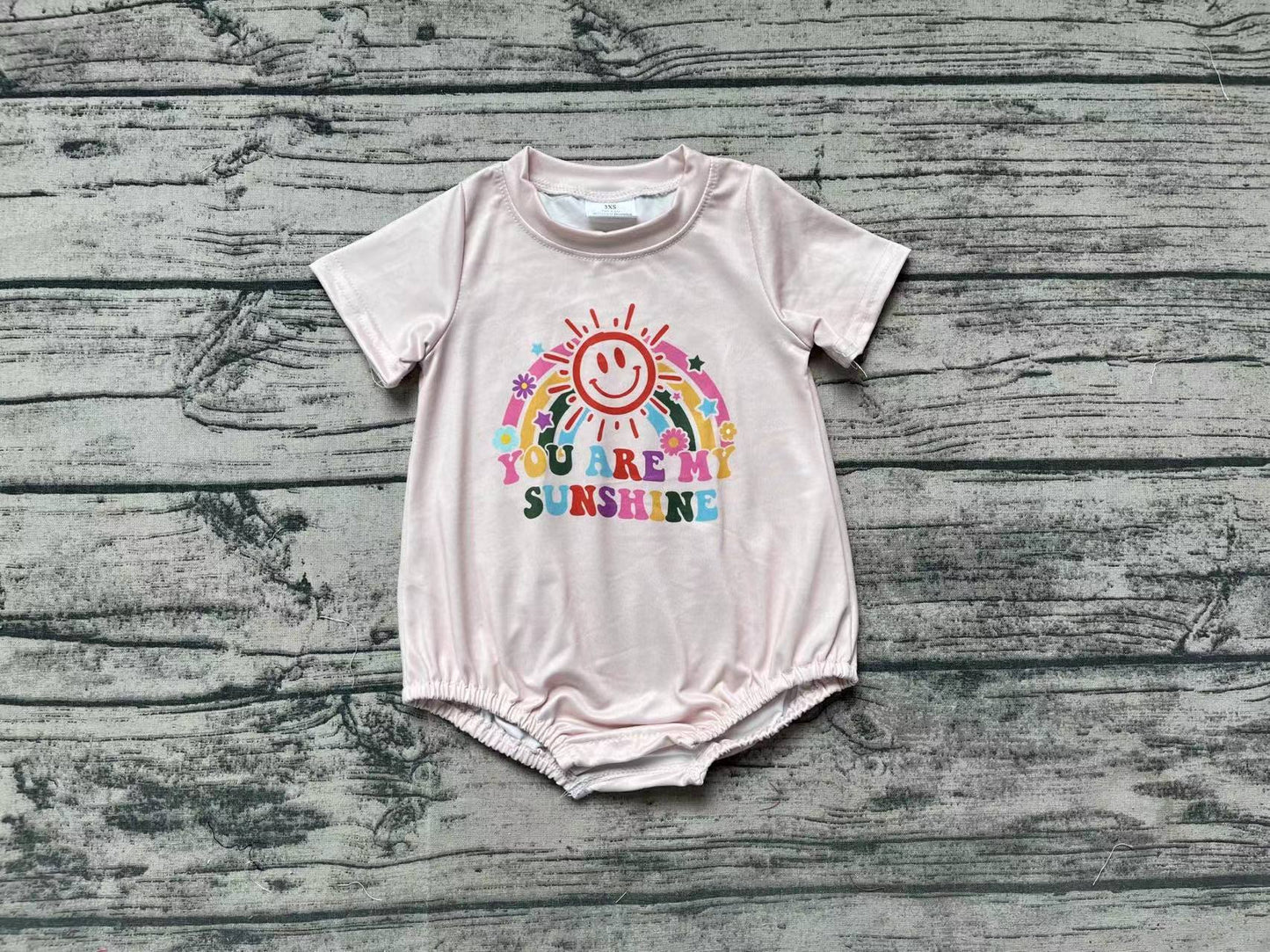 You are my sunshine smile rainbow baby girls romper