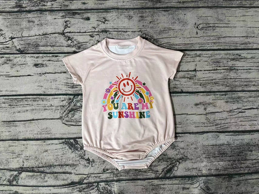 You are my sunshine smile rainbow baby girls romper