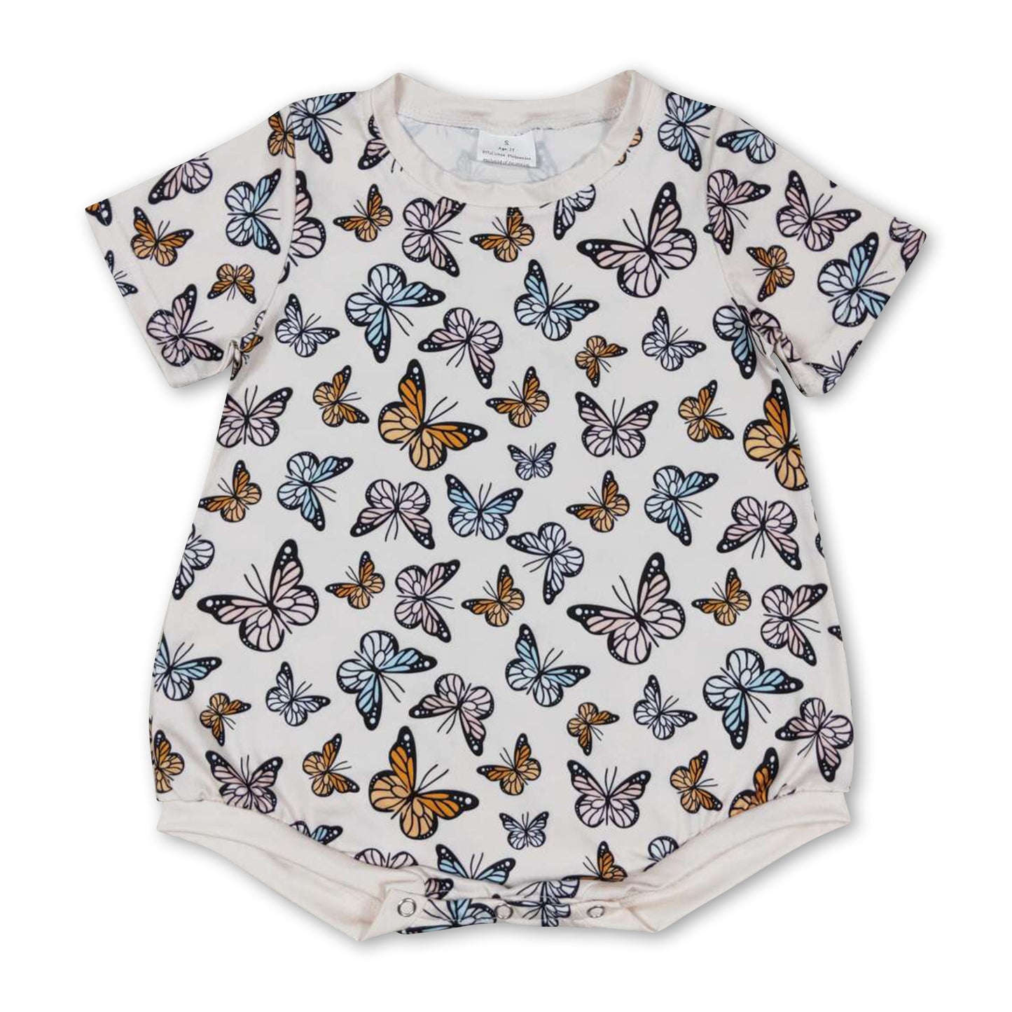 Short sleeves butterfly baby girls romper