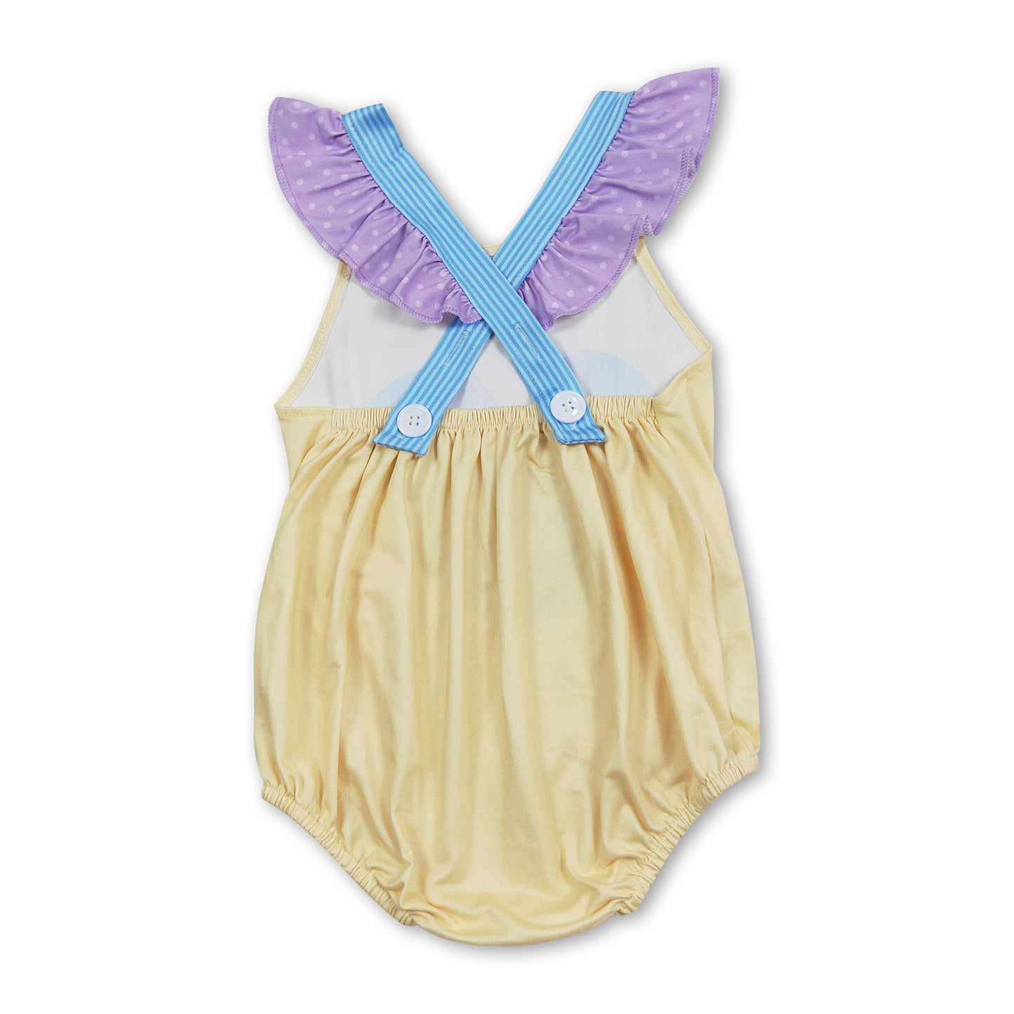 Flutter sleeves yellow mouse bow baby girls romper