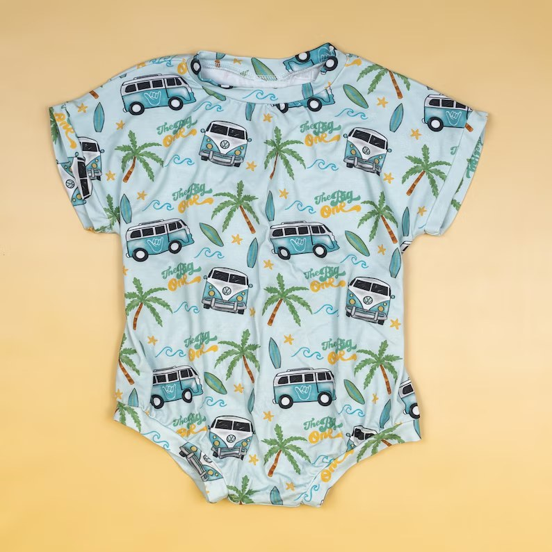 Short sleeves baby kids summer beach romper