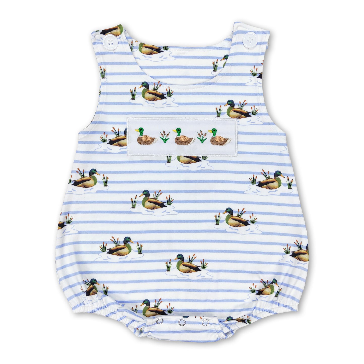 Sleeveless stripe duck baby boy summer romper