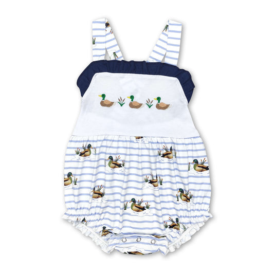 Stripe duck baby girls summer romper