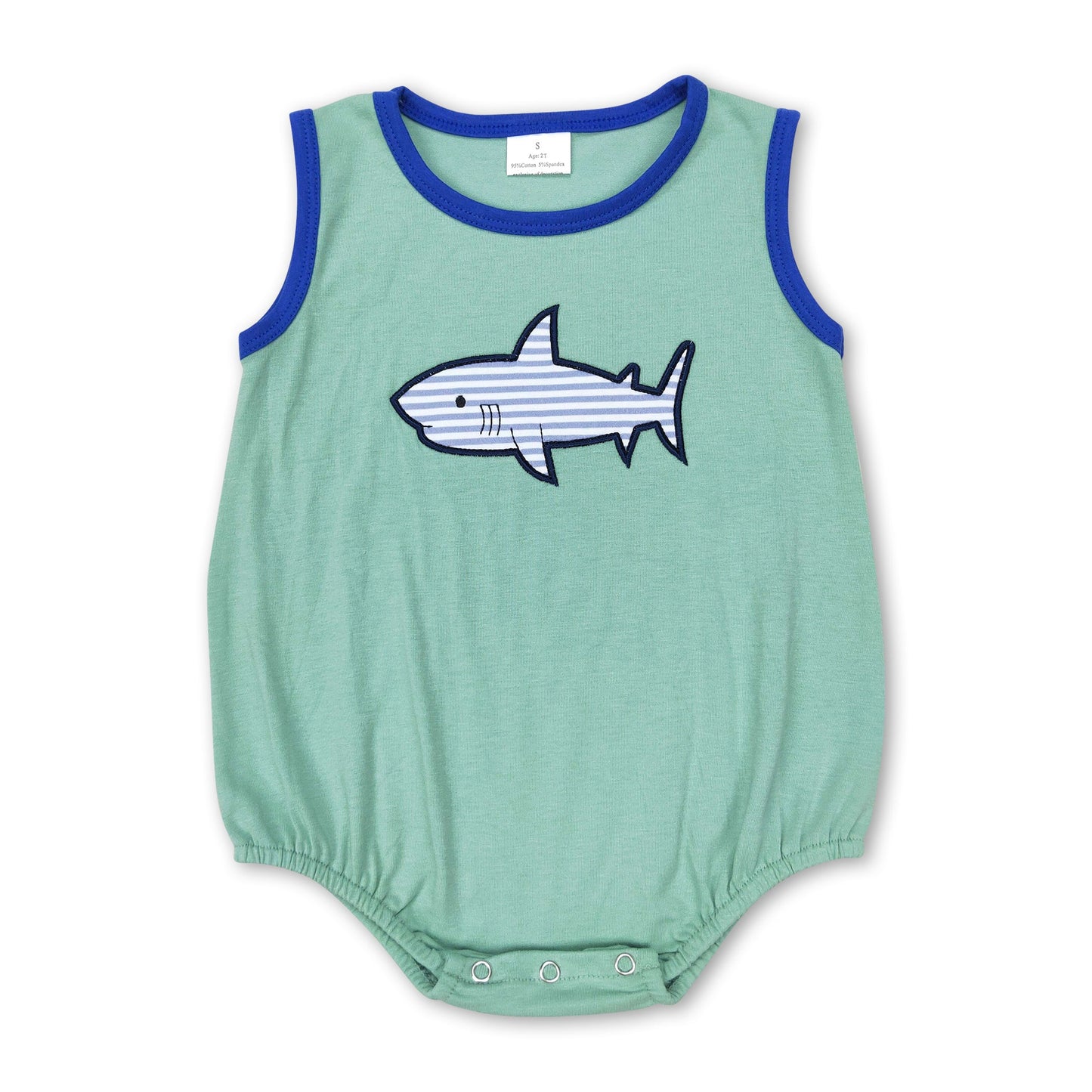 Sleeveless fish baby boy summer romper