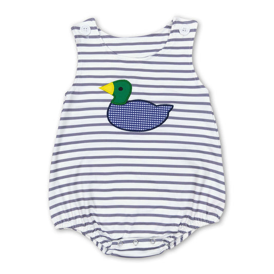 Sleeveless stripe duck baby boy summer romper