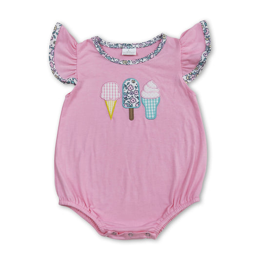 Flutter sleeves ice cream baby girls summer romper