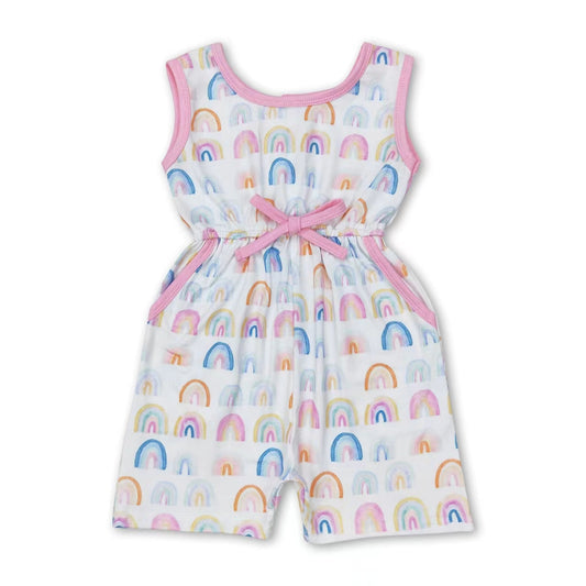 Sleeveless rainbow kids girls summer jumpsuit