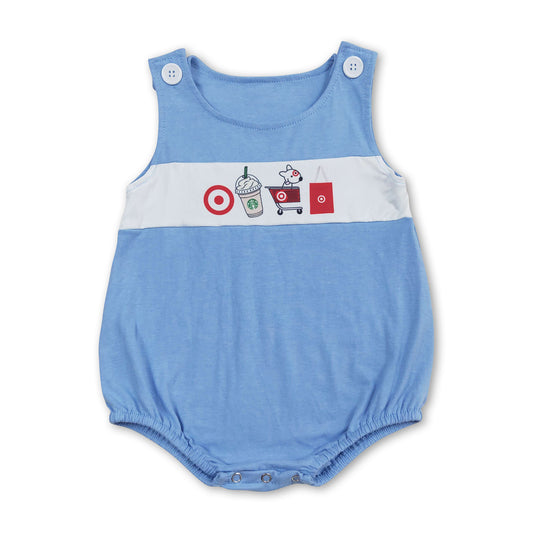 Sleeveless drink cart baby boy summer romper