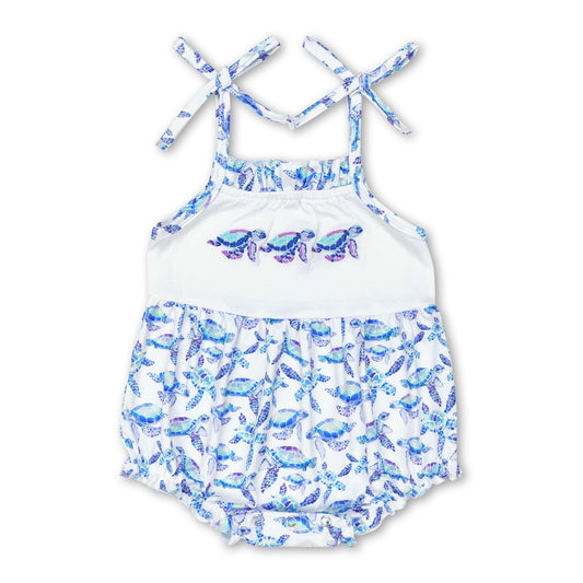 Straps turtle baby girls summer romper