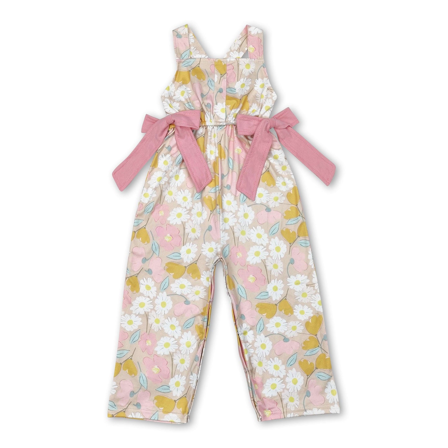 Straps floral daisy kids girls jumpsuit