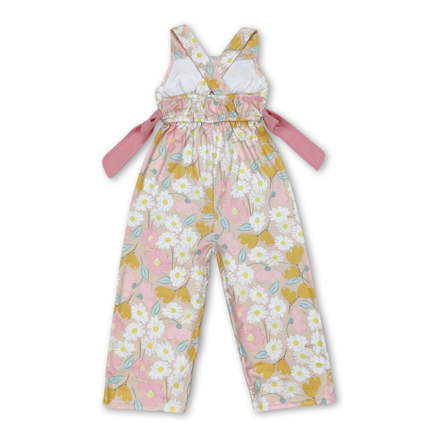 Straps floral daisy kids girls jumpsuit