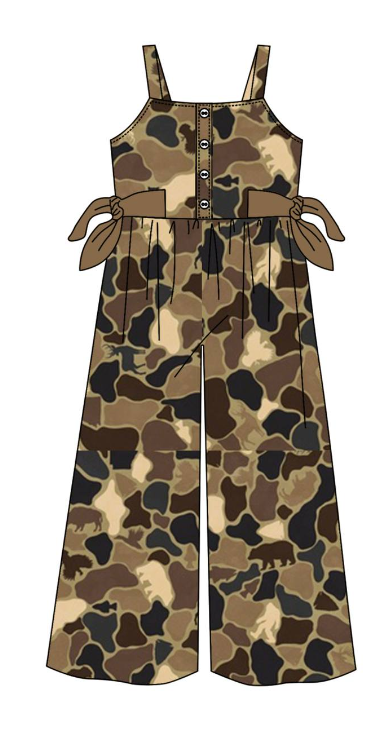 Straps camo deer duck kids girls jumpauit