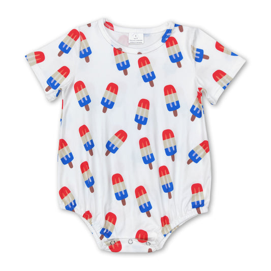 White popsicle baby boys 4th of july romper