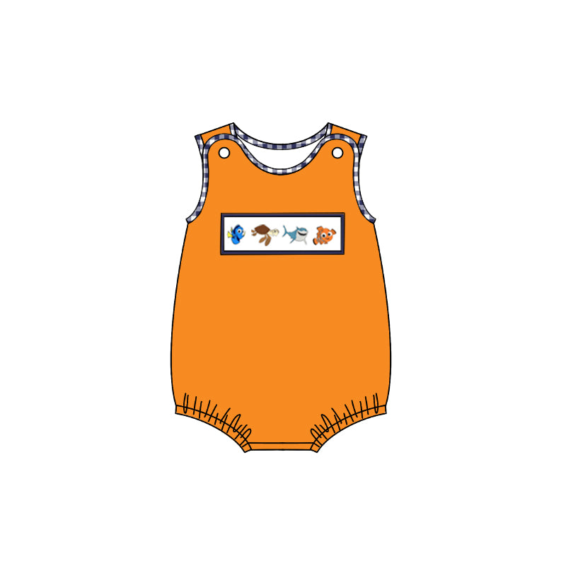 Sleeveless fish baby boys summer romper