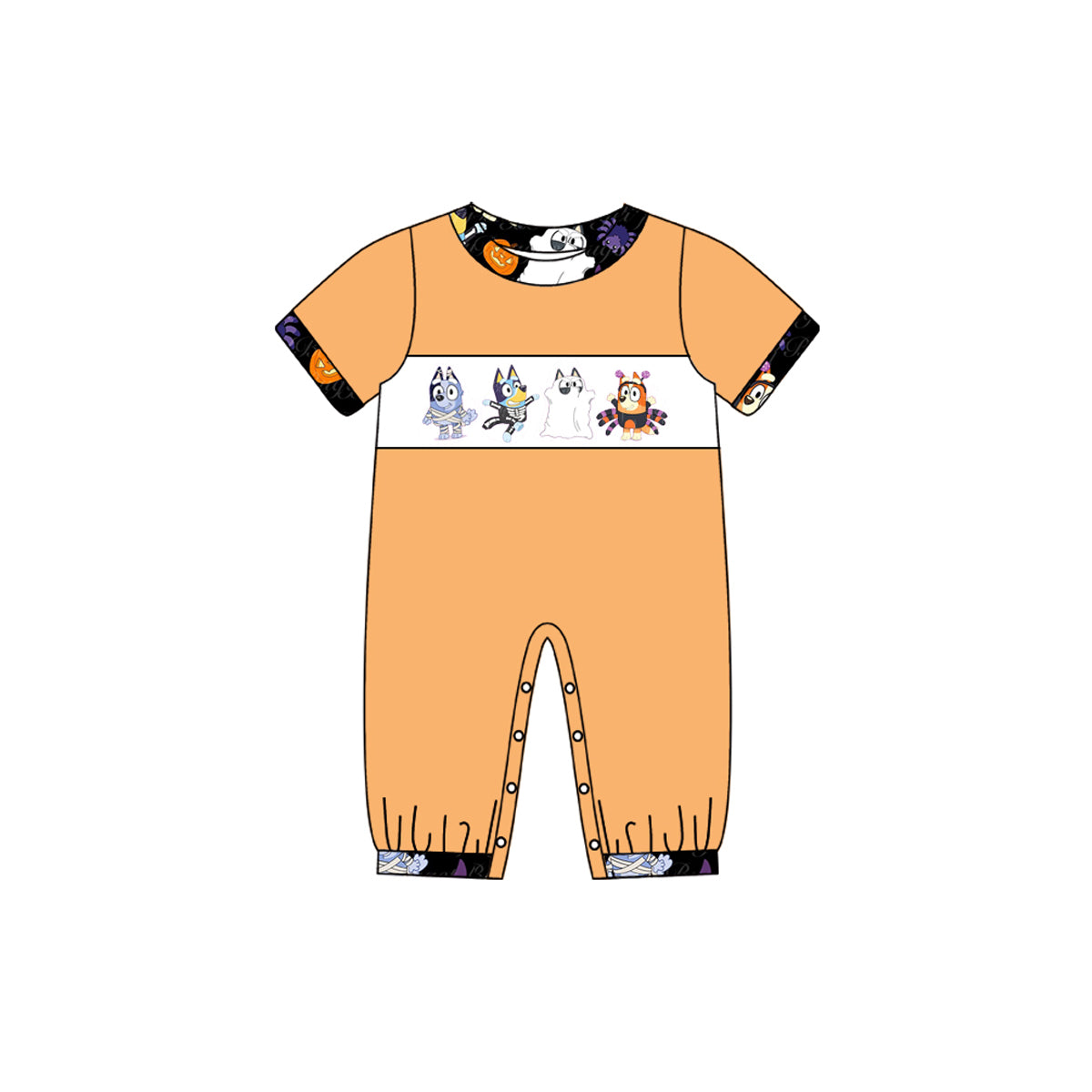 Short sleeves dog baby boy Halloween romper