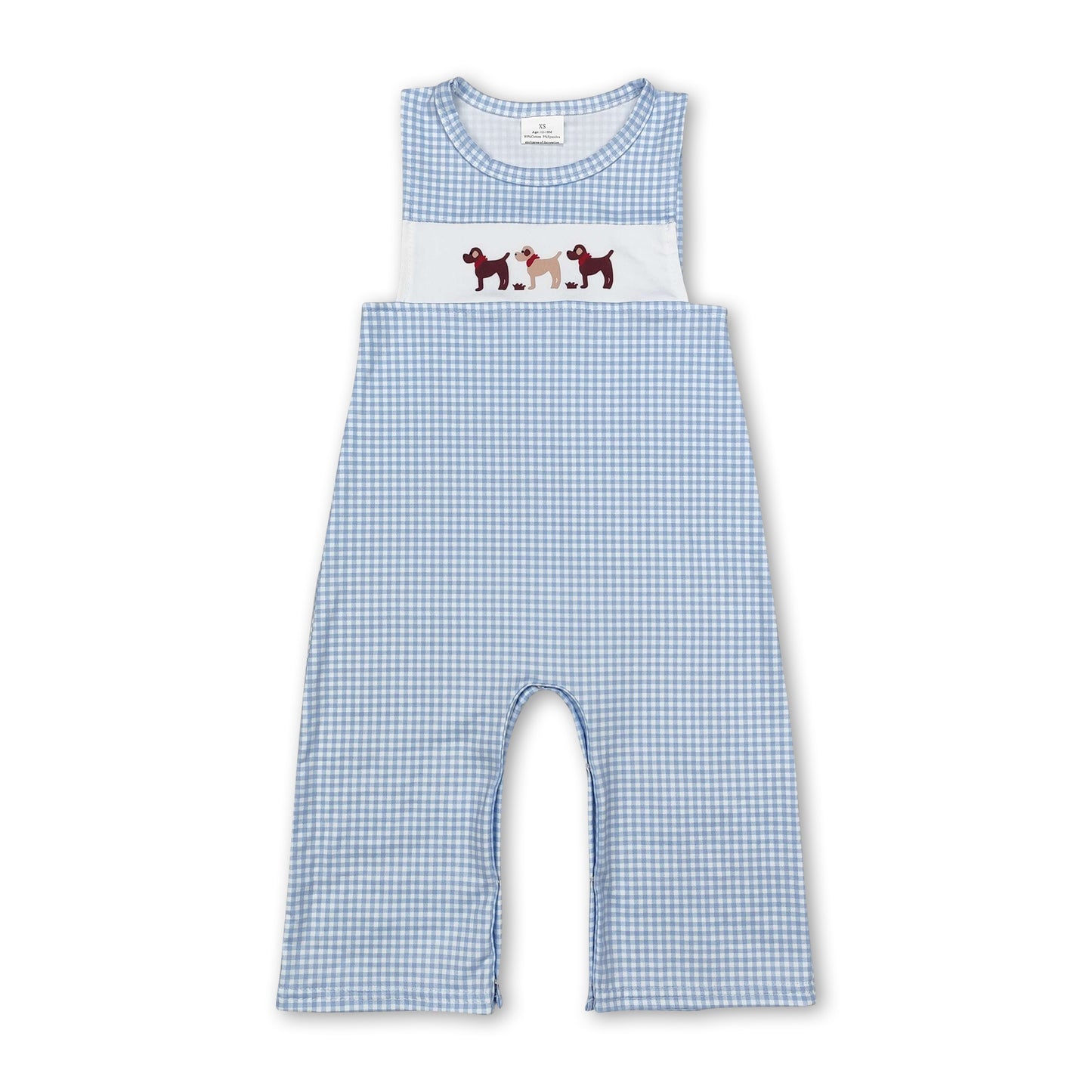 Sleeveless dog print baby boy romper