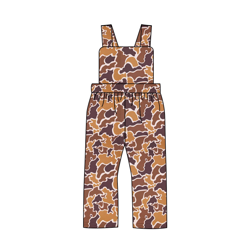 Straps brown camo baby boys hunting overalls