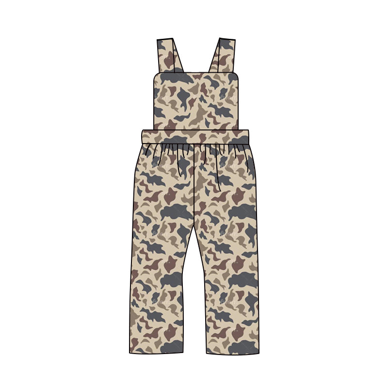 Straps dark grey camo baby boys hunting overalls