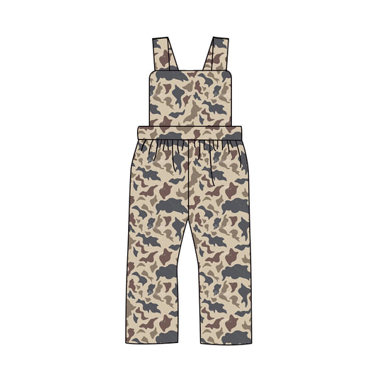 Straps dark grey camo baby boys hunting overalls