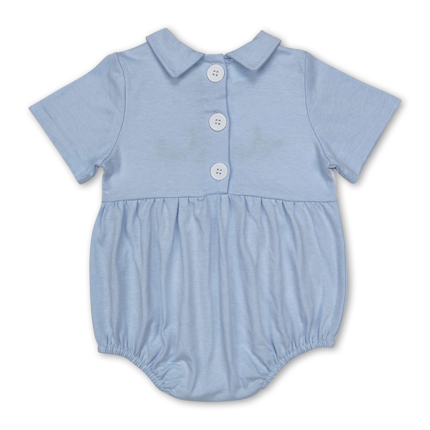 Light blue short sleeves duck baby boy romper