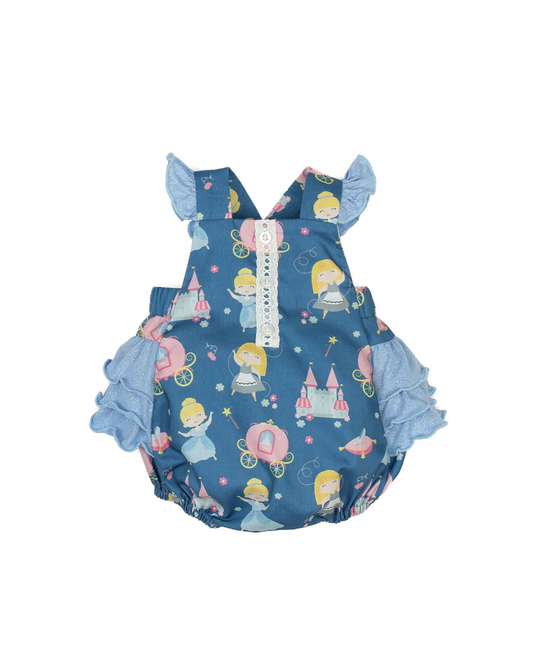 Flutter sleeves ruffle carriage princess baby girls romper