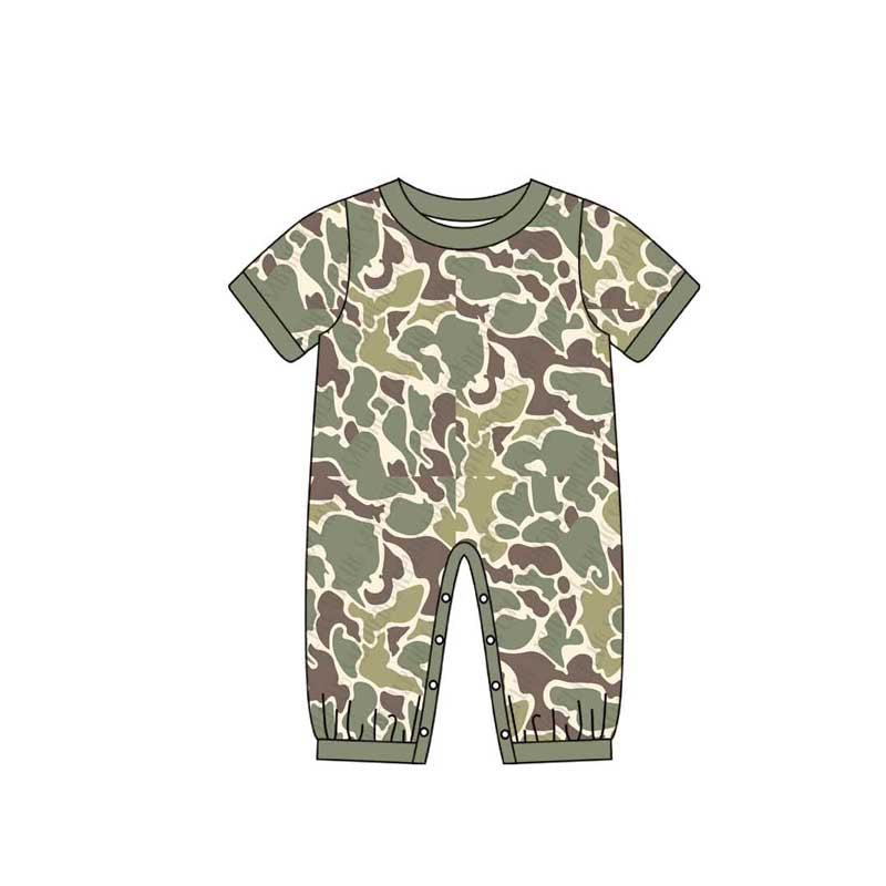 Short sleeves camo baby boy romper