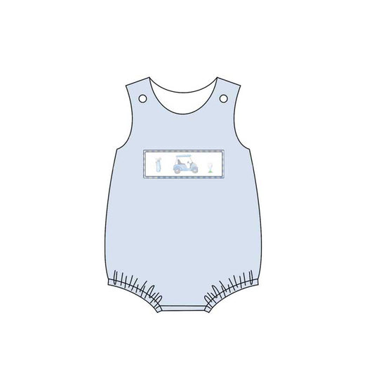 Light blue sleeveless golf baby boy romper