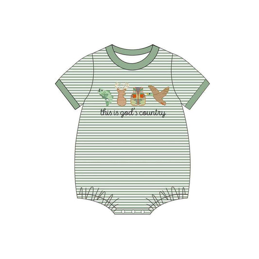 This is god's country fish deer duck baby boy romper