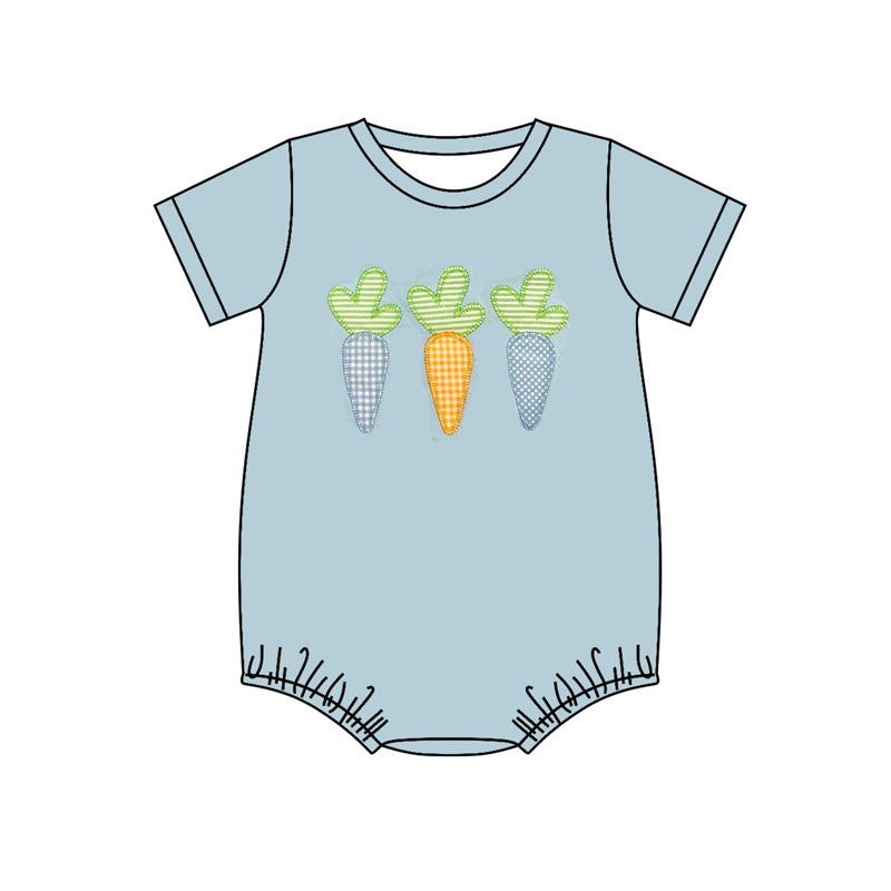 Short sleeves carrot baby boys Easter romper