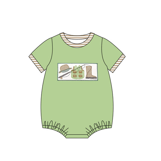 Short sleeves fishing boots baby boys romper