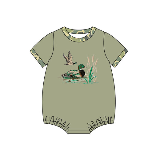 Camo short sleeves duck baby boys romper