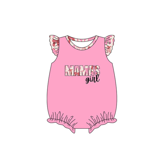 Flutter sleeves bow mama's girl baby romper