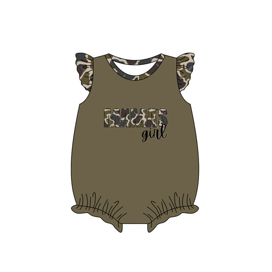 Camo flutter sleeves mama's girl baby romper
