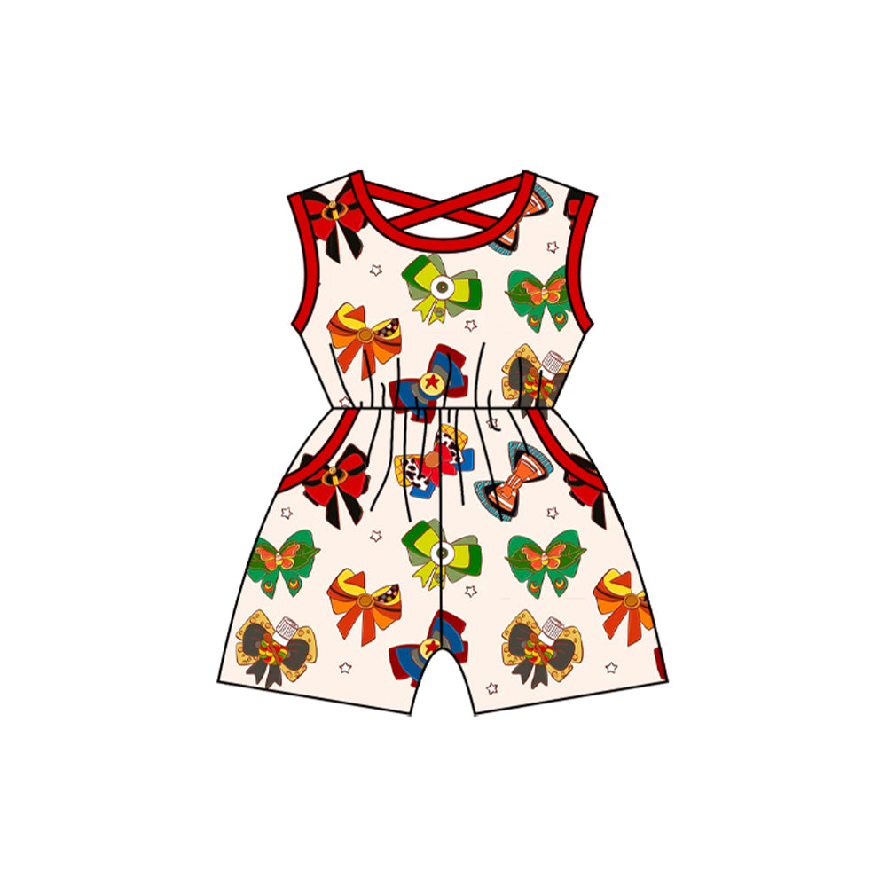 Sleeveless princess bow baby girls summer jumpsuit