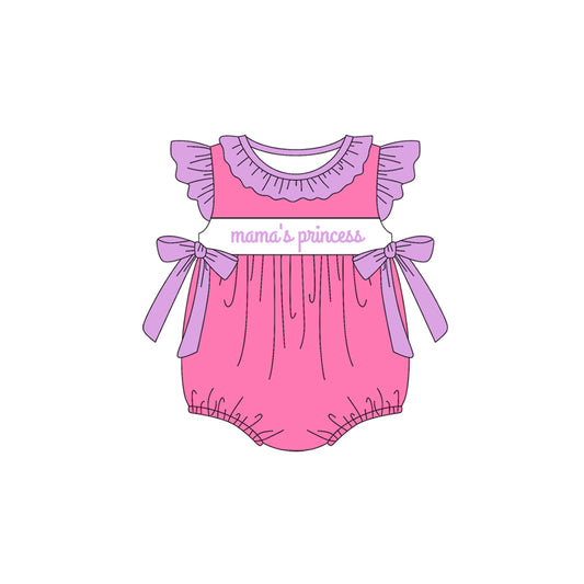 Lavender flutter sleeves mama's princess baby girls romper