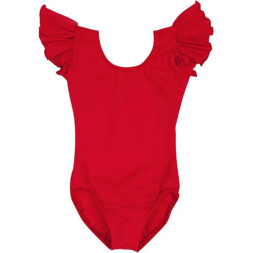 Red flutter sleeves baby girls summer romper
