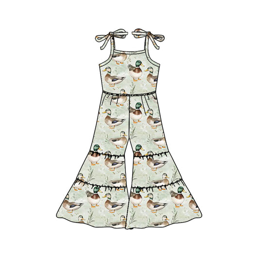 Straps duck patchwork kids girls jumpsuit