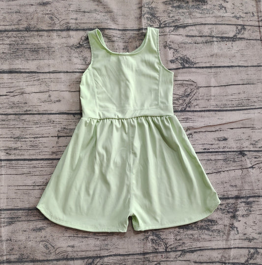 Sleeveless yellow kids girls active wear jumpsuit