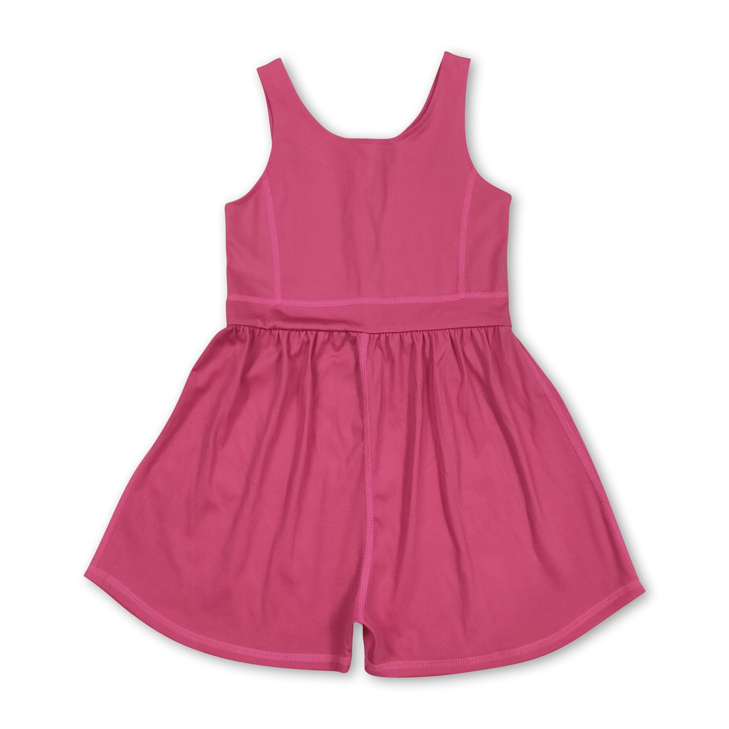 Sleeveless hot pink kids girls active wear jumpsuit