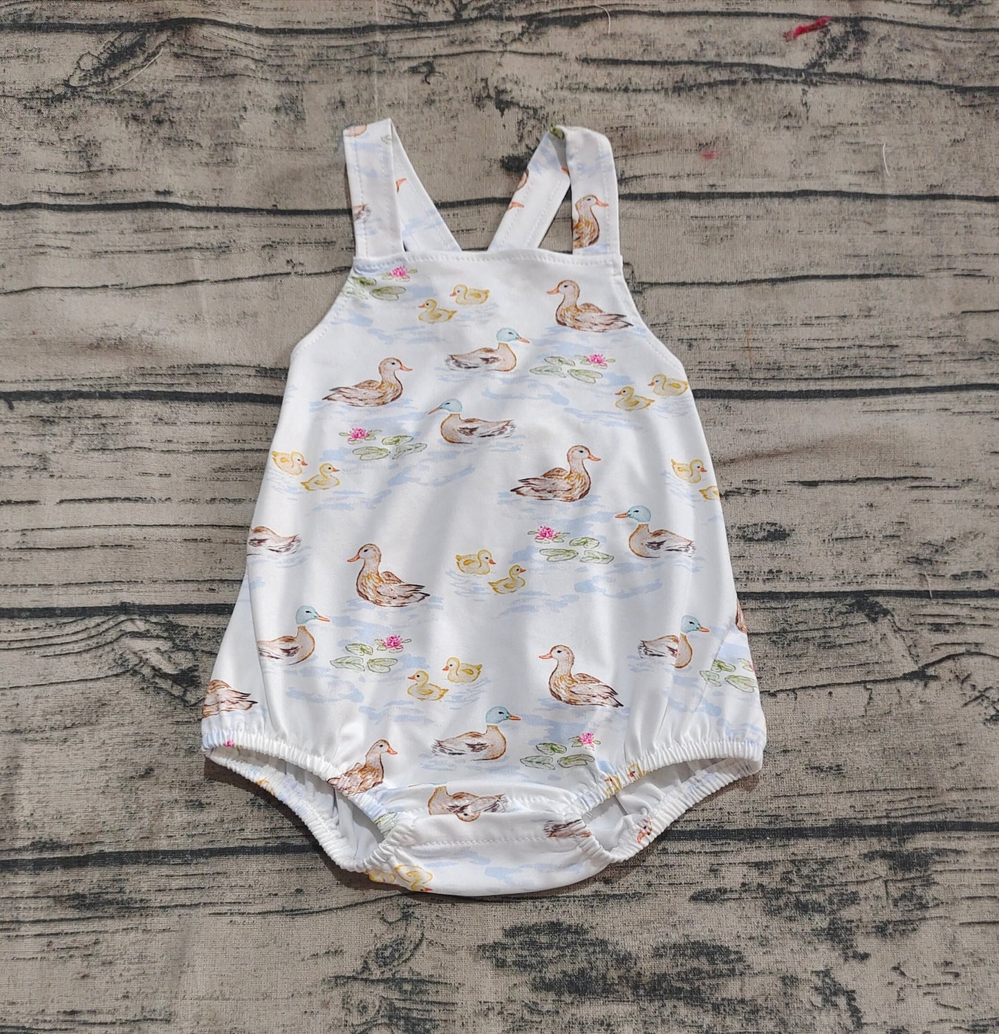 Straps duck print baby boy summer romper