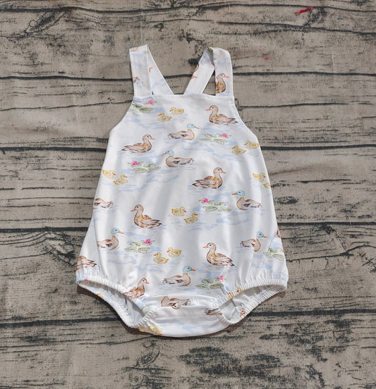 Straps duck print baby boy summer romper