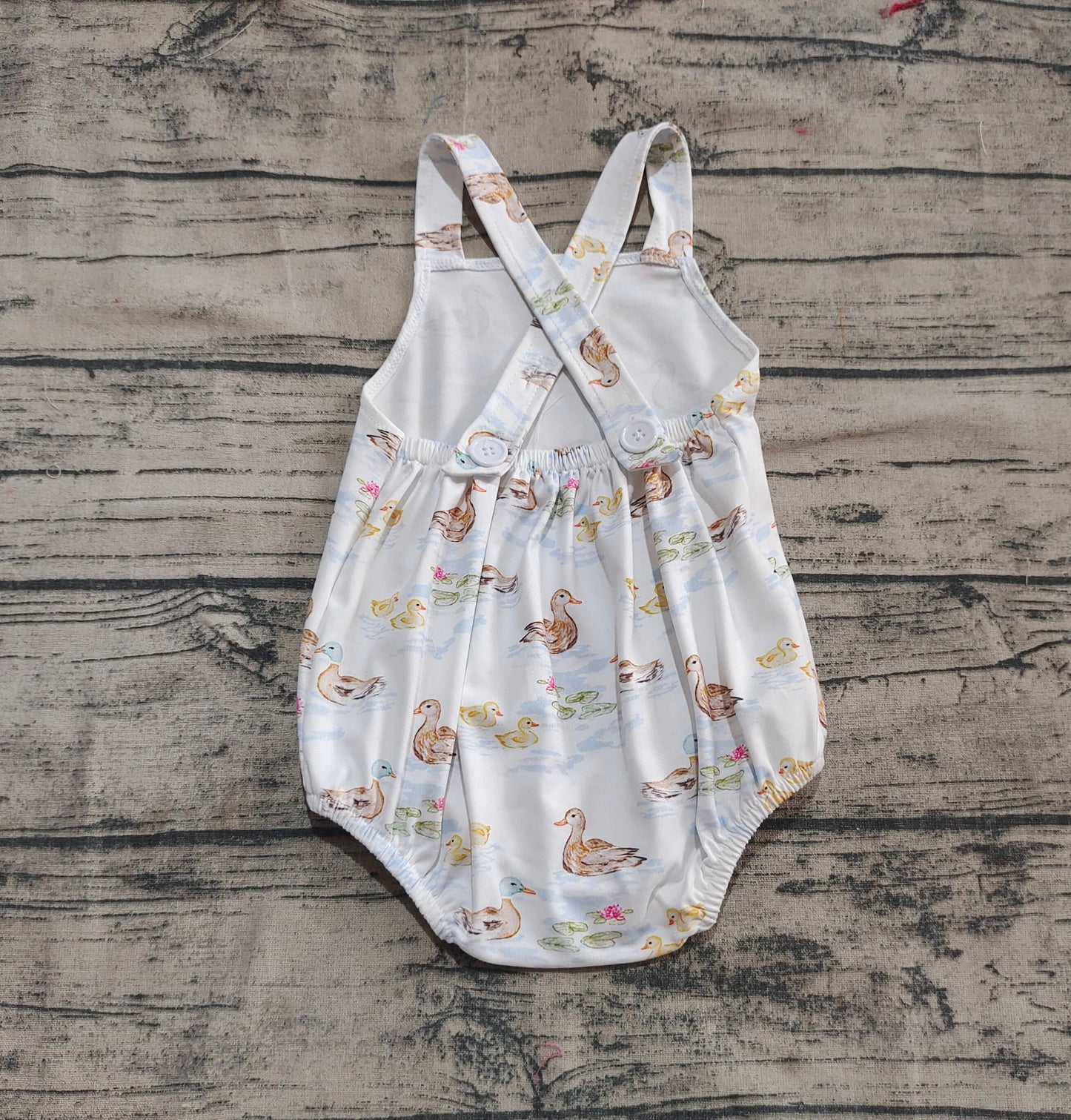 Straps duck print baby boy summer romper