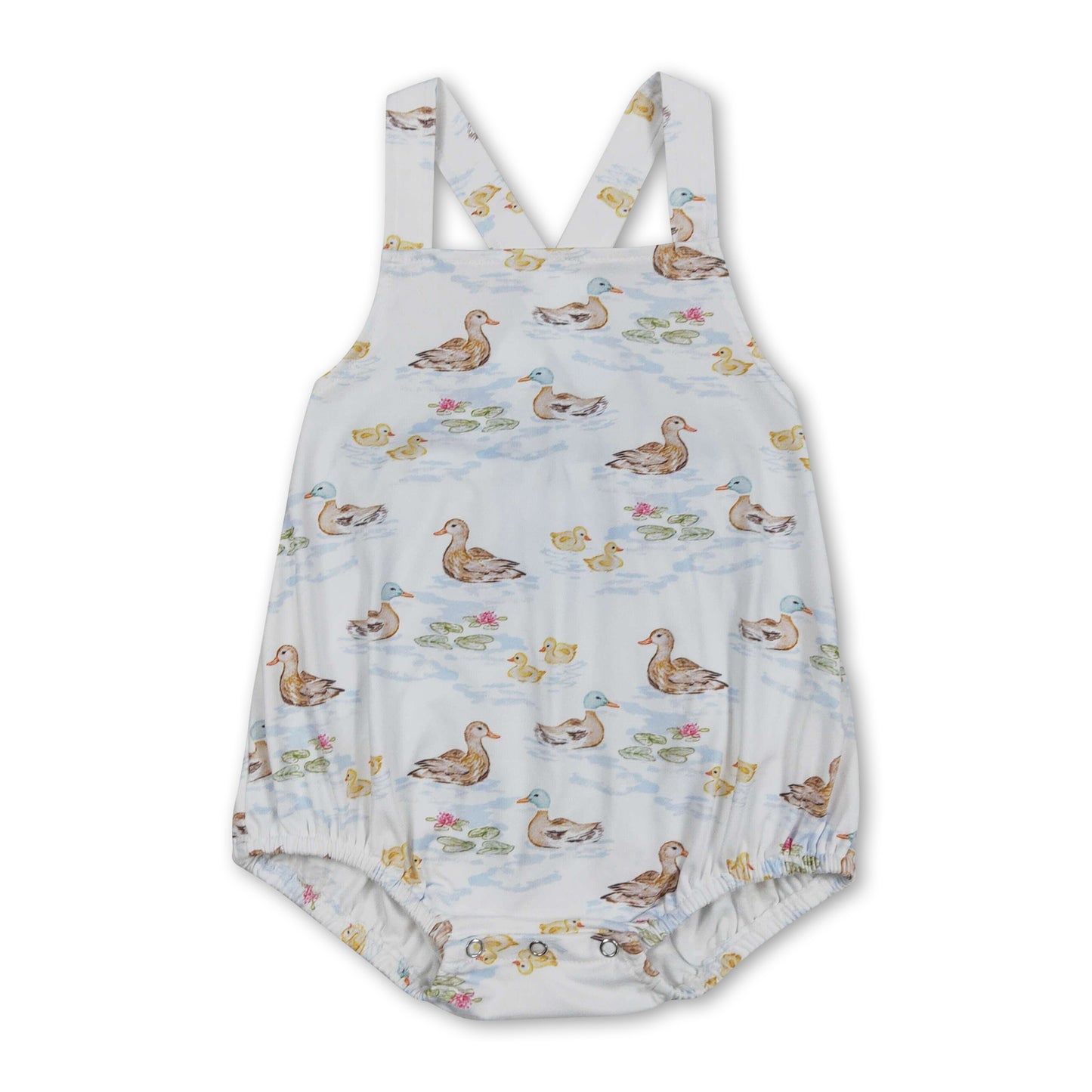 Straps duck print baby boy summer romper