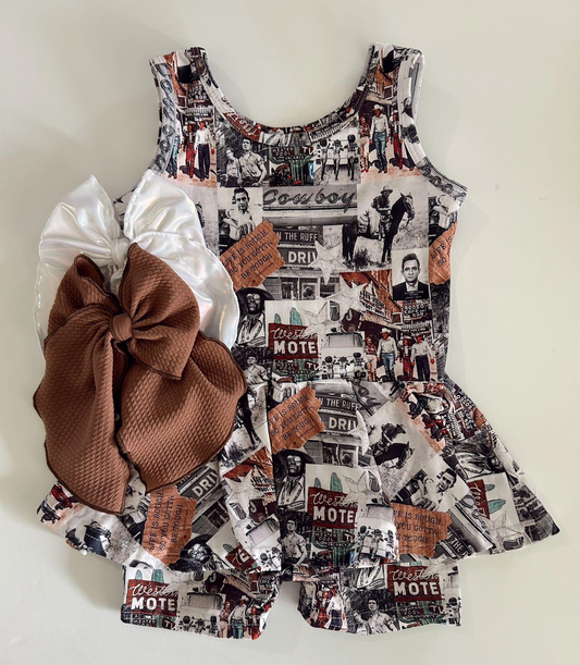 Cowboy baby girls summer western one piece jumpsuit
