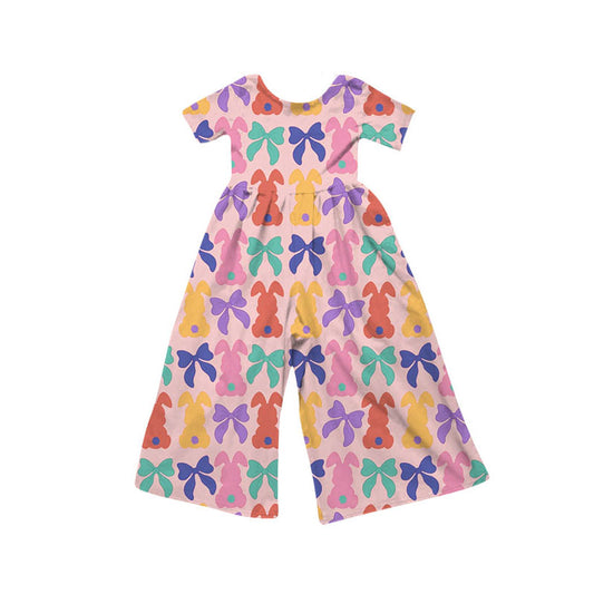 long sleeves colorful bows kids girls jumpsuit