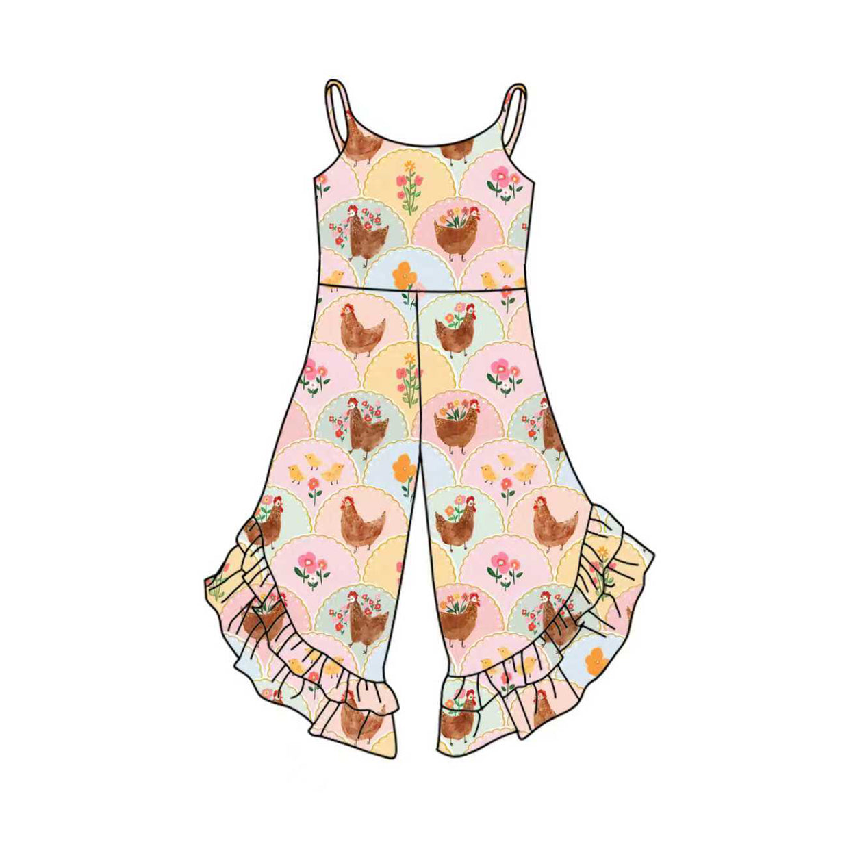 flowers chick sleeveless kids girls jumpsuit