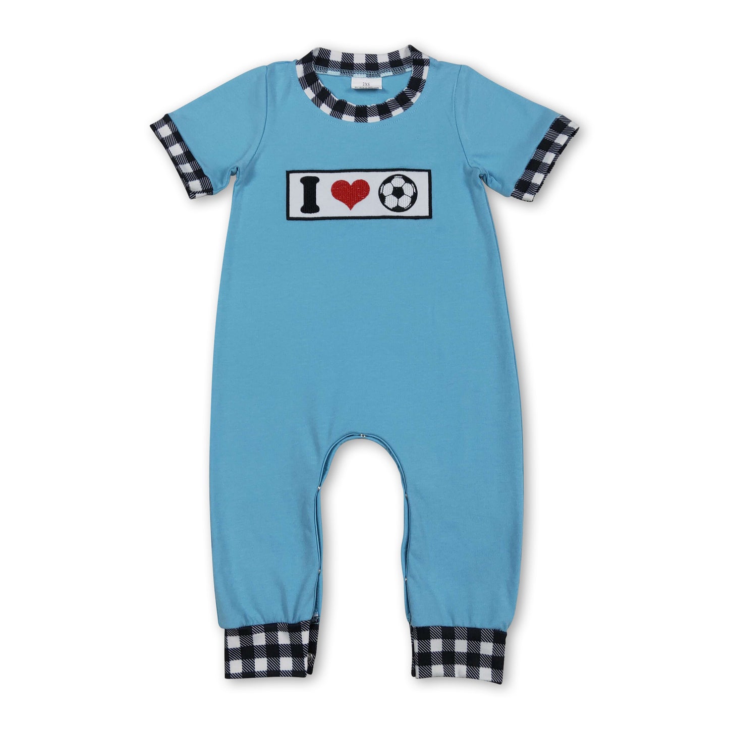 Short sleeves I love soccer baby boy romper