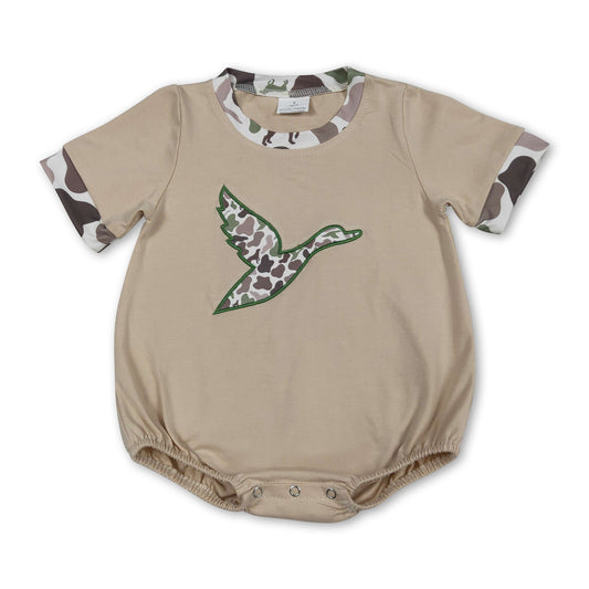 Short sleeves camo duck baby boy summer romper
