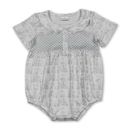 Short sleeves sheep baby boy summer romper